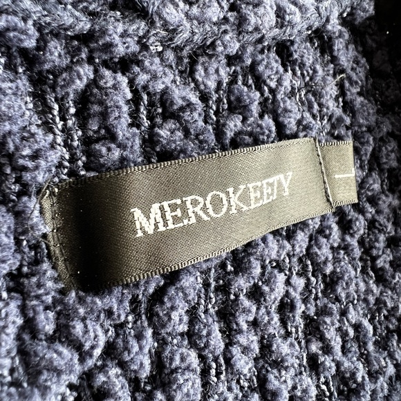 Comfy blue open front long sweater - Picture 3 of 3